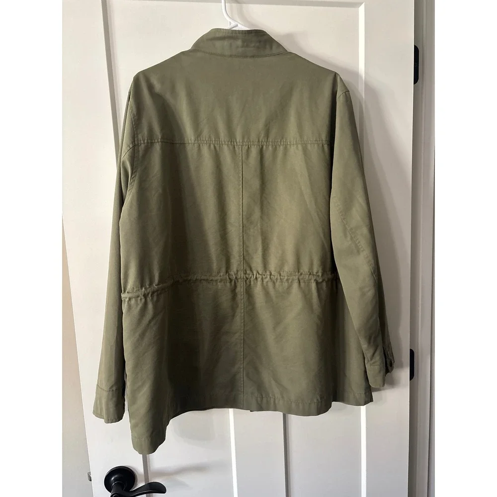 FatFace Womens Dark Green Utility Field Jacket Funnel Neck Size US 14 UK 18